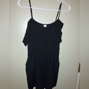 H&M Black Off the Shoulder Flowy Night Out Romper